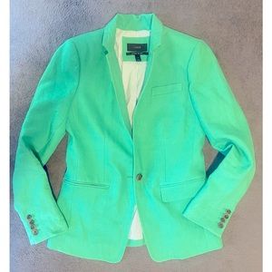 JCrew Bright Patina green linen blazer